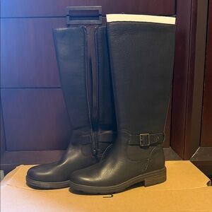 UGG Black Knee-High Boots with Buckle